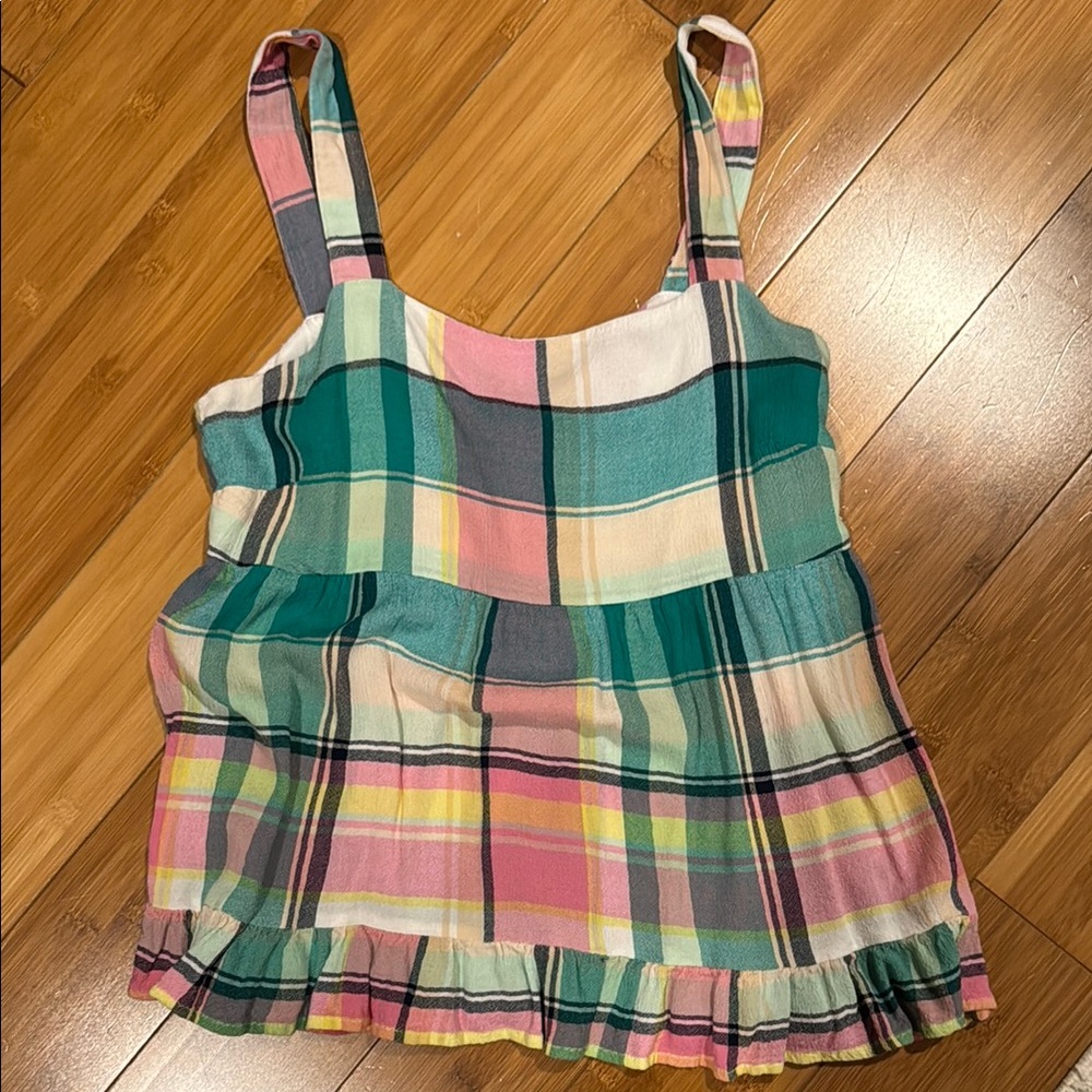 LOFT Multicolor Plaid Sleeveless Top